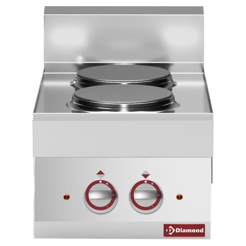 E65/2P4T-230V/3-N | Cuisinière électrique 2 plaques -top- "Alpha 650"