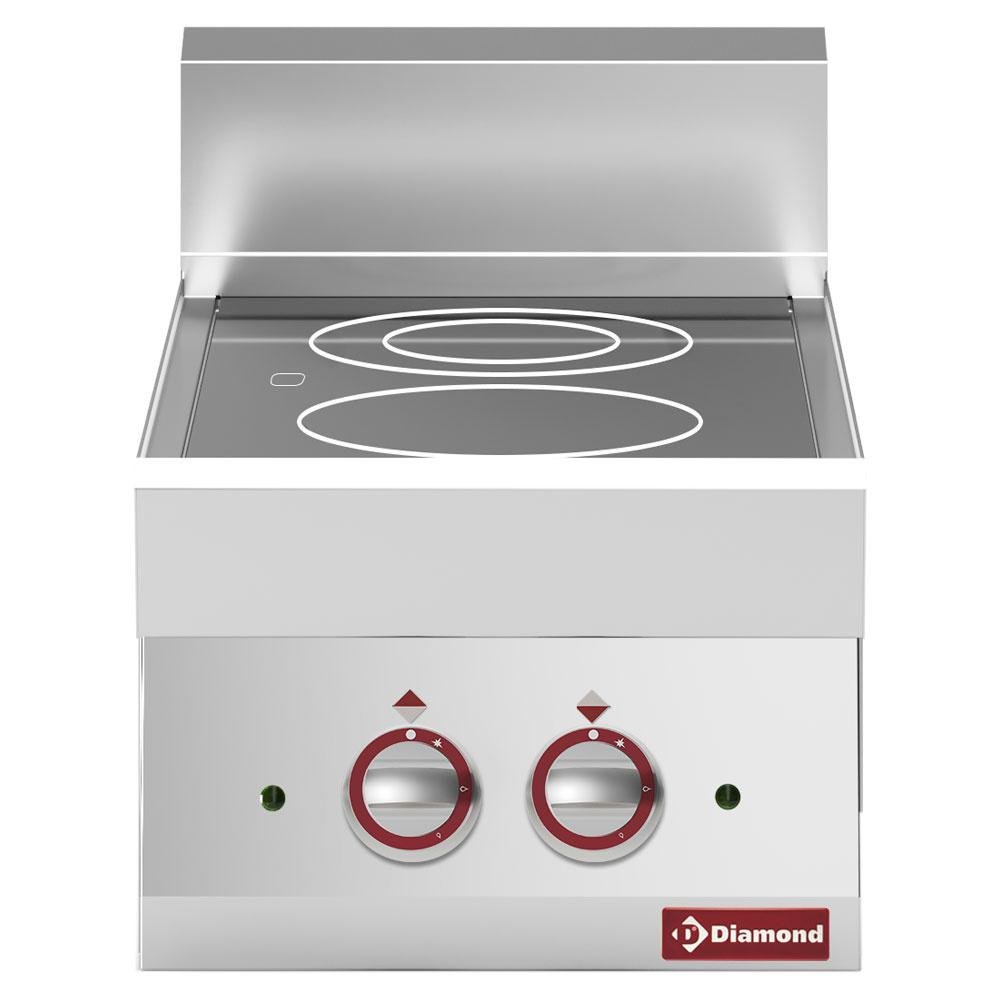 E65/2VC4T-230V/3-N | Cuisinière électrique vitro-céramique 2 foyers -top- "Alpha 650"