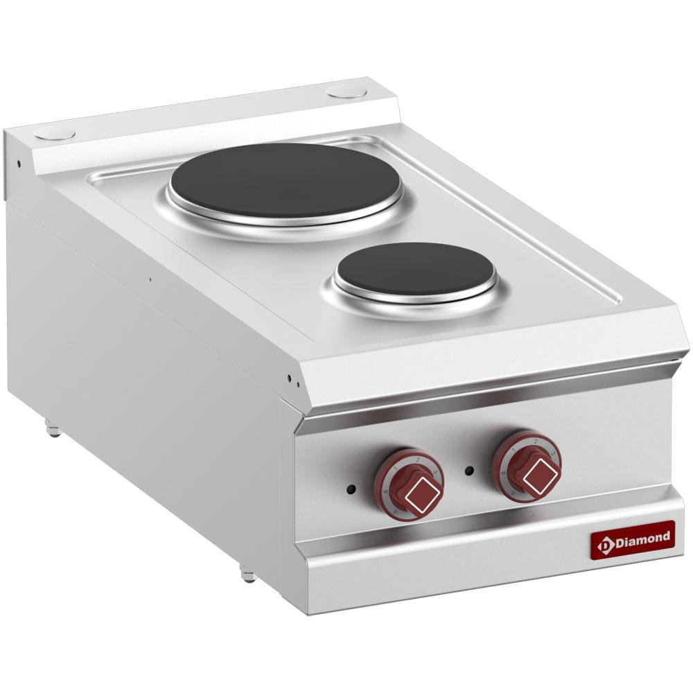 E7/2P4T-N | Cuisinière électrique 2 plaques rondes -Top-