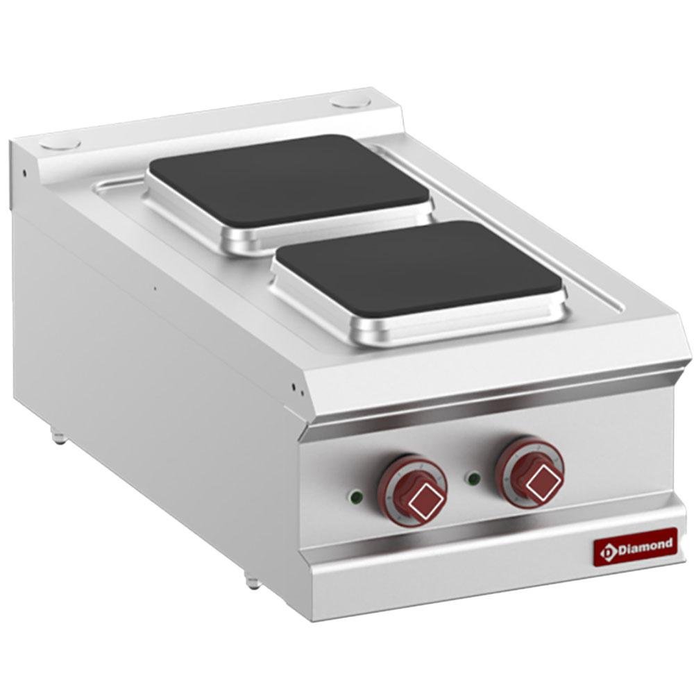 E7/2PQ4T-N | Cuisinière électrique 2 plaques carrées -Top-