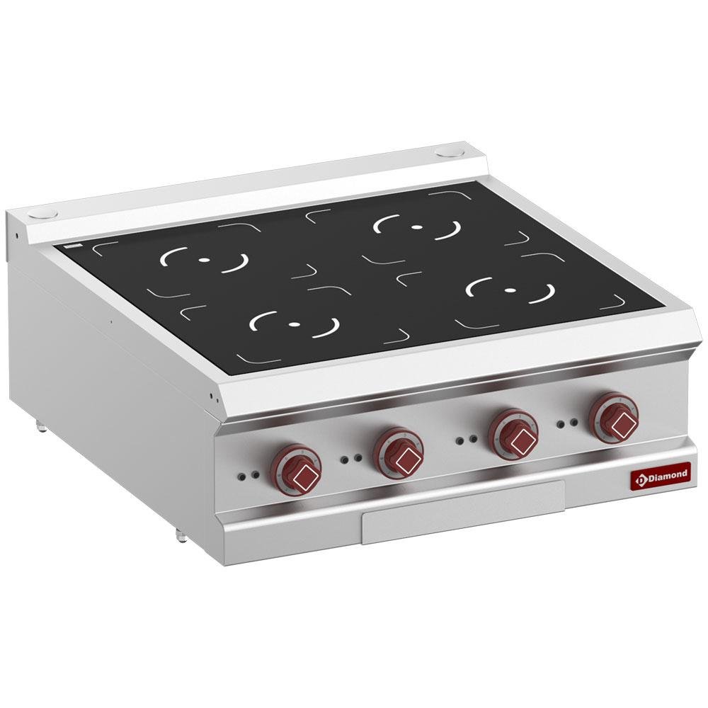 E7/4ID7T-N | Cuisinière électrique, 4 foyers a induction -Top-