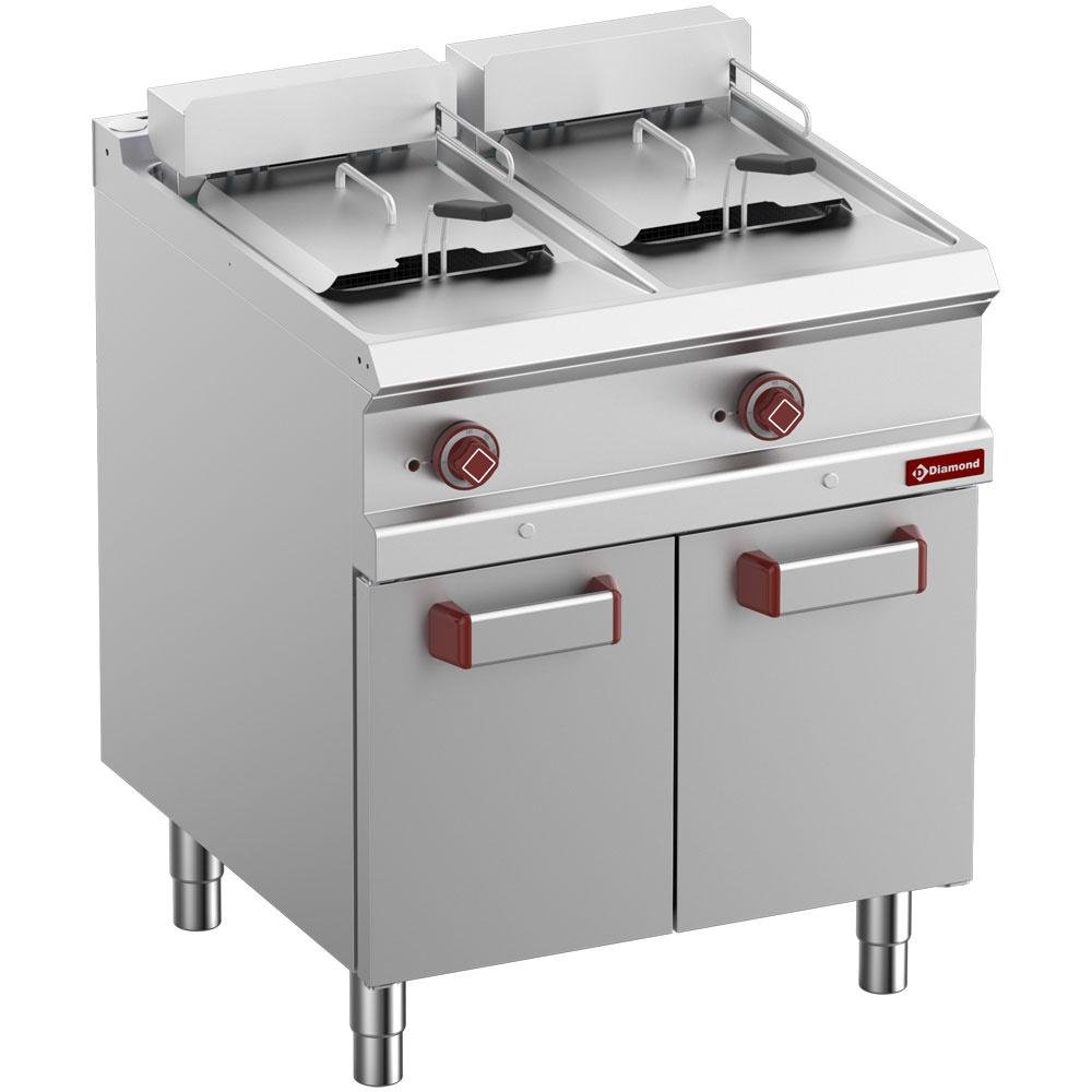 E7/F26A7-N | Friteuse électrique 2 cuves de 13 litres sur armoire