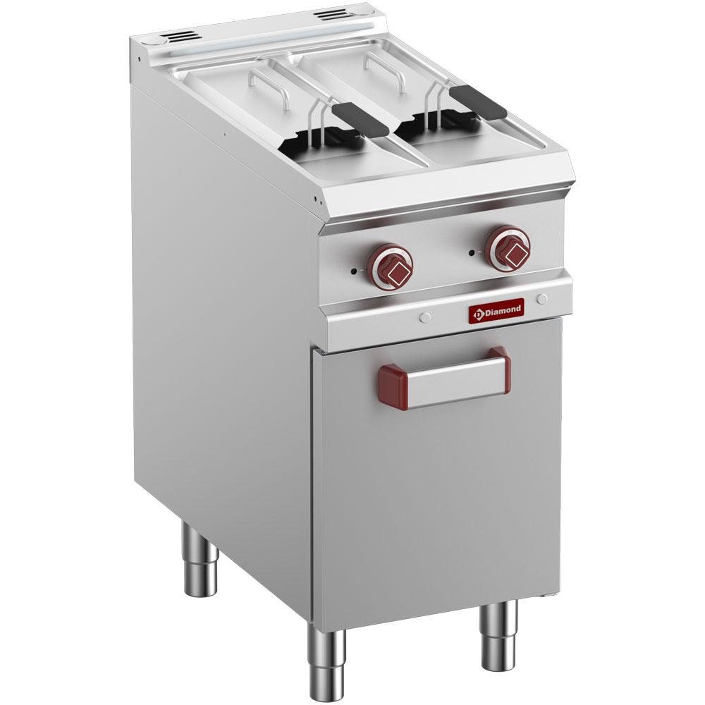 E7/F2V7A4-N | Friteuse électrique 2 cuves de 7 litres sur armoire