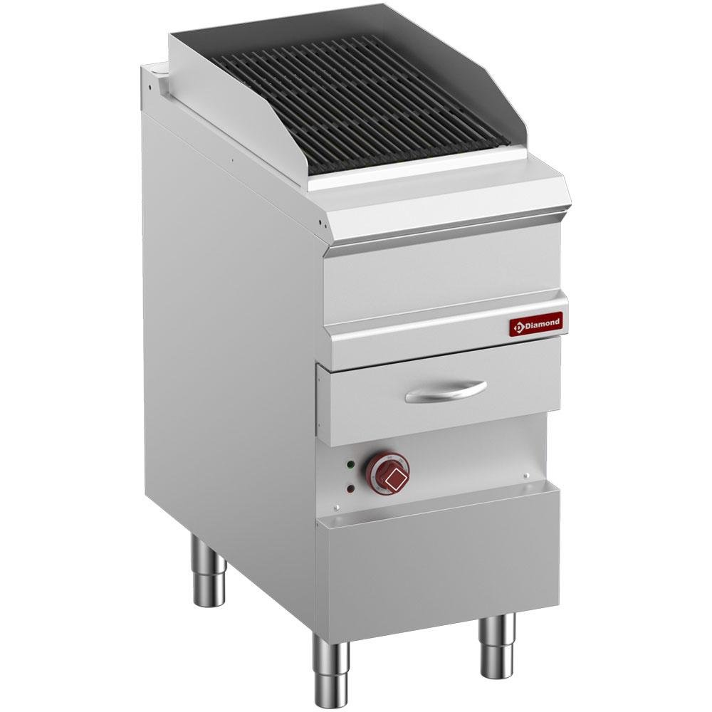 E7/GVQA4-N | Grill Vapeur électrique, grille en fonte "double face", module 1/2,