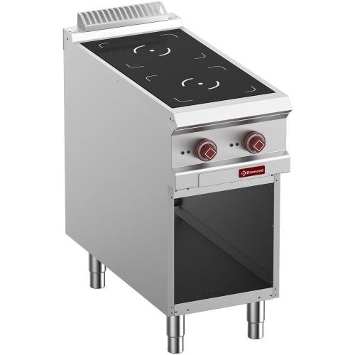 E9/2IDA4-N | Elektrisch fornuis met 2 inductie kookplaten op open kast