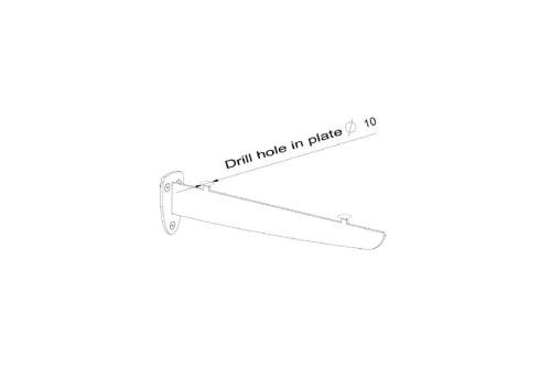 SUP-3000-000 | RVS KONZOLE WANDBEVESTIGING 90° INCL. CLIPSEN - VOOR PLANK
