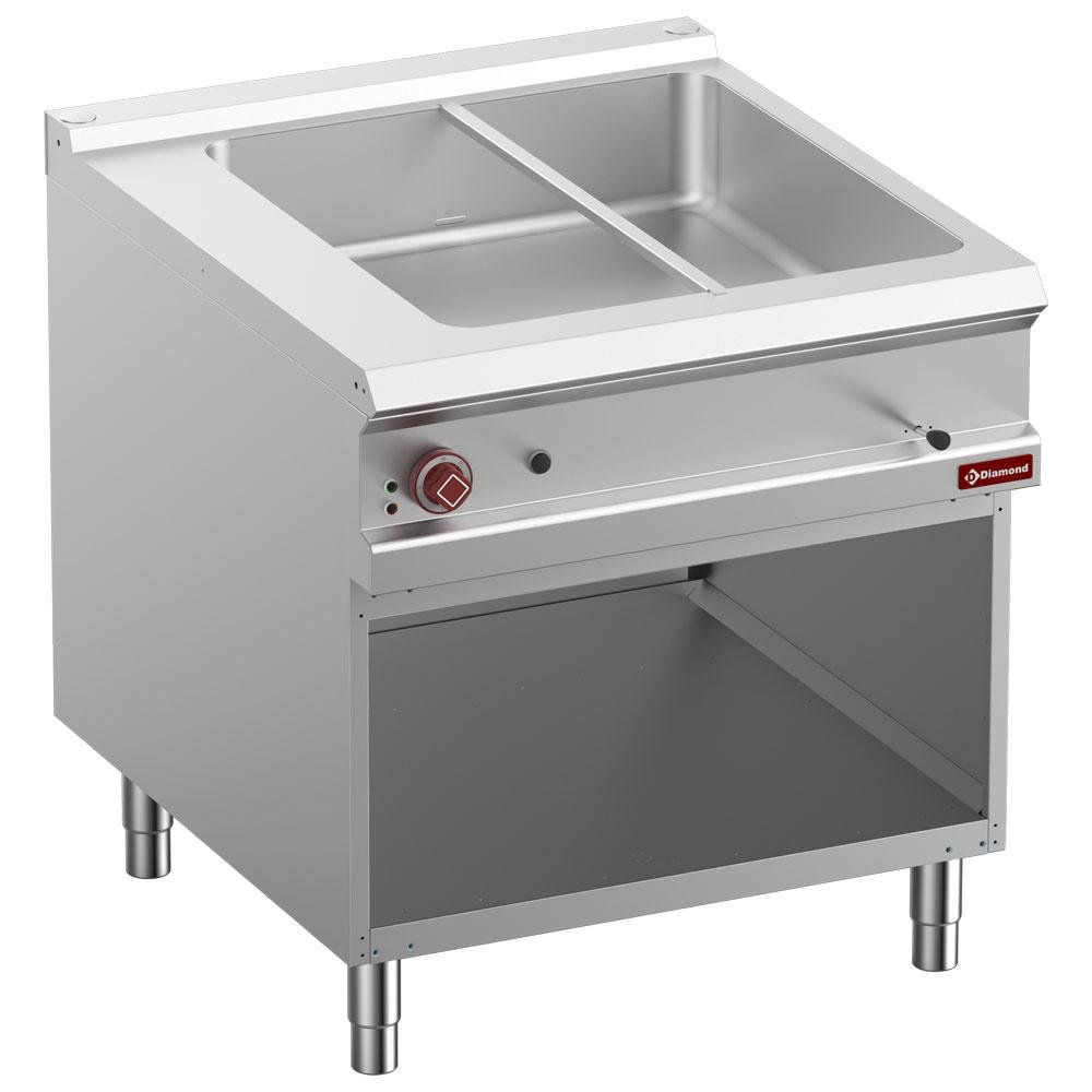 E9/BMA8-N | Bain-marie électrique 8x GN 1/3-150 mm, armoire ouverte