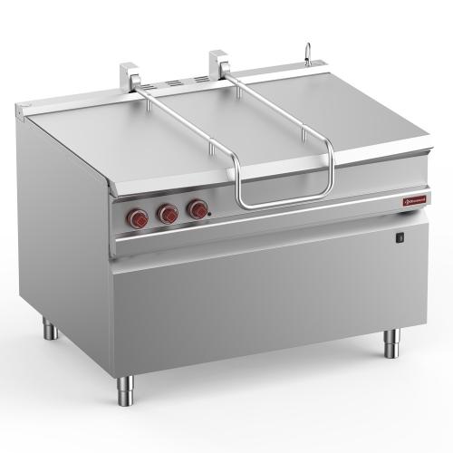 E9/BRI12-N | Elektrische kantelbare braadpan, R.V.S. kuip 120 liter op meubel