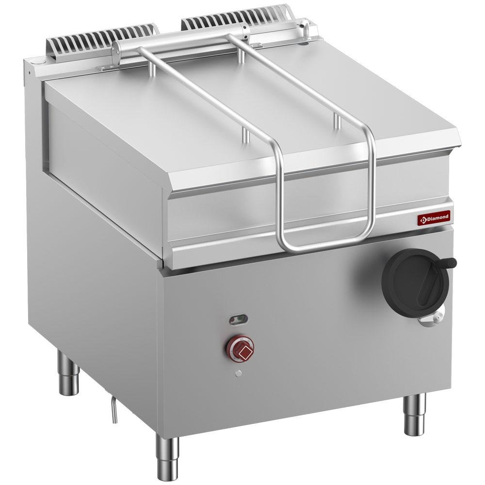 E9/BRI8-N | Sauteuse basculante électrique, cuve inox 80lit. sur meuble