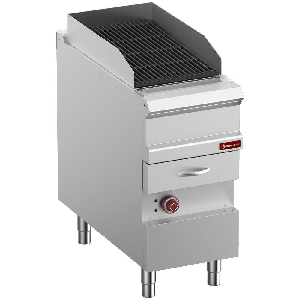 E9/GVQA4-N | Grill Vapeur électrique, grille en fonte "double face", module 1/2