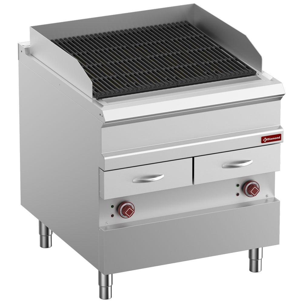 E9/GVQA8-N | Grill Vapeur électrique, grille en fonte "double face", module 1/1