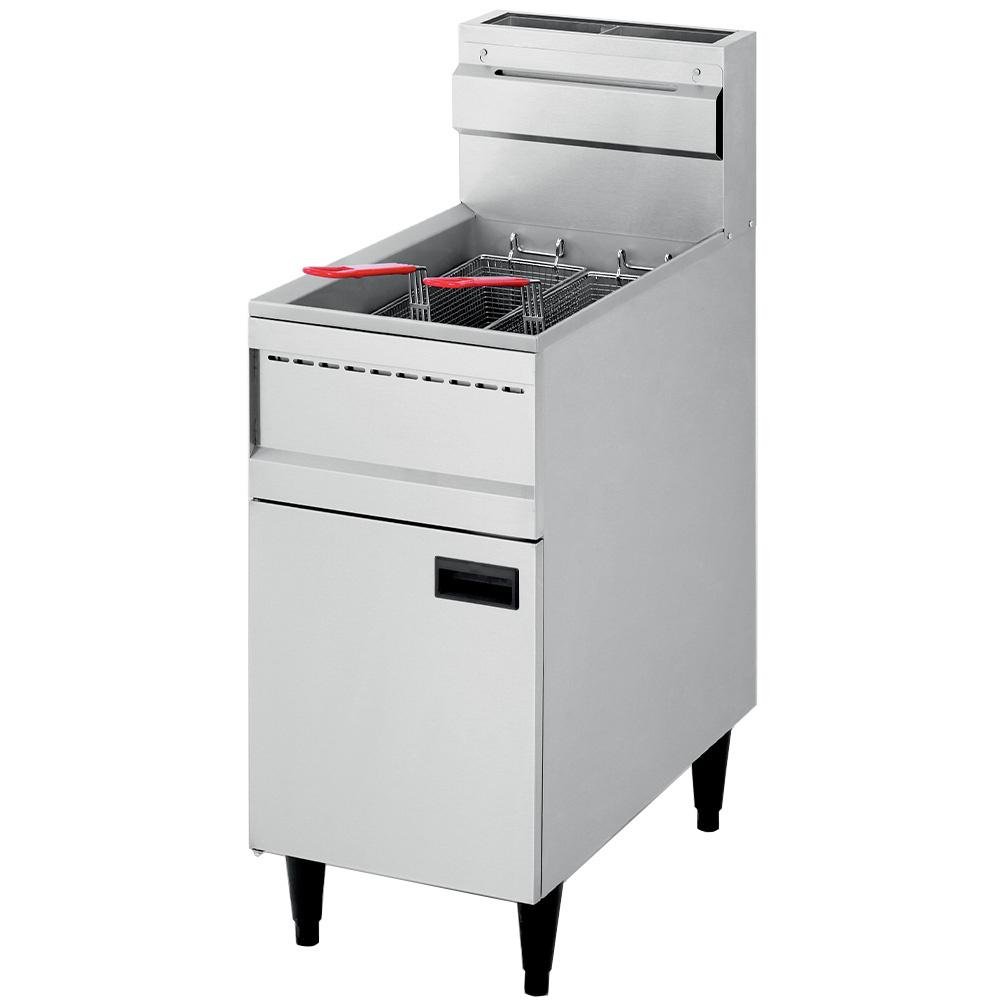 FGHR-23/N | Friteuse gaz "haut rendement", cuve 23 litres