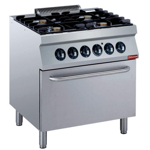G17/4BFE8-N | Fornuis 4 vuren 5,5 kW, elektrische oven GN 2/1