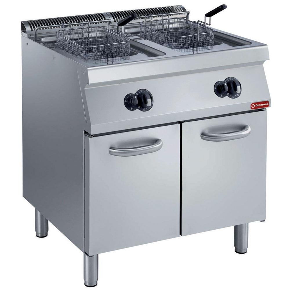 G17/F30A8-N | Gasfriteuse, kuip in "Y"  2x 15 liter, buitenkant branders, op kast
