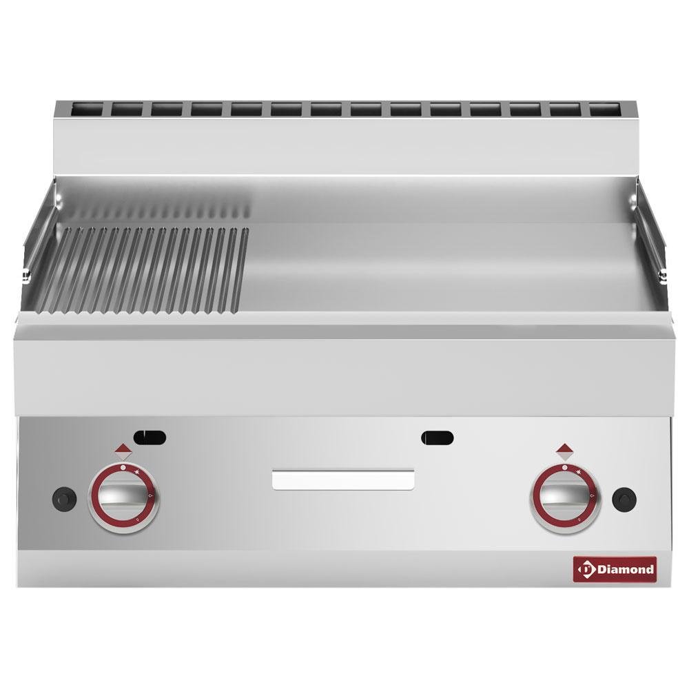 G65/PM7T-N | Plaque de cuisson gaz 2/3 lisse et 1/3 rainurée -Top-