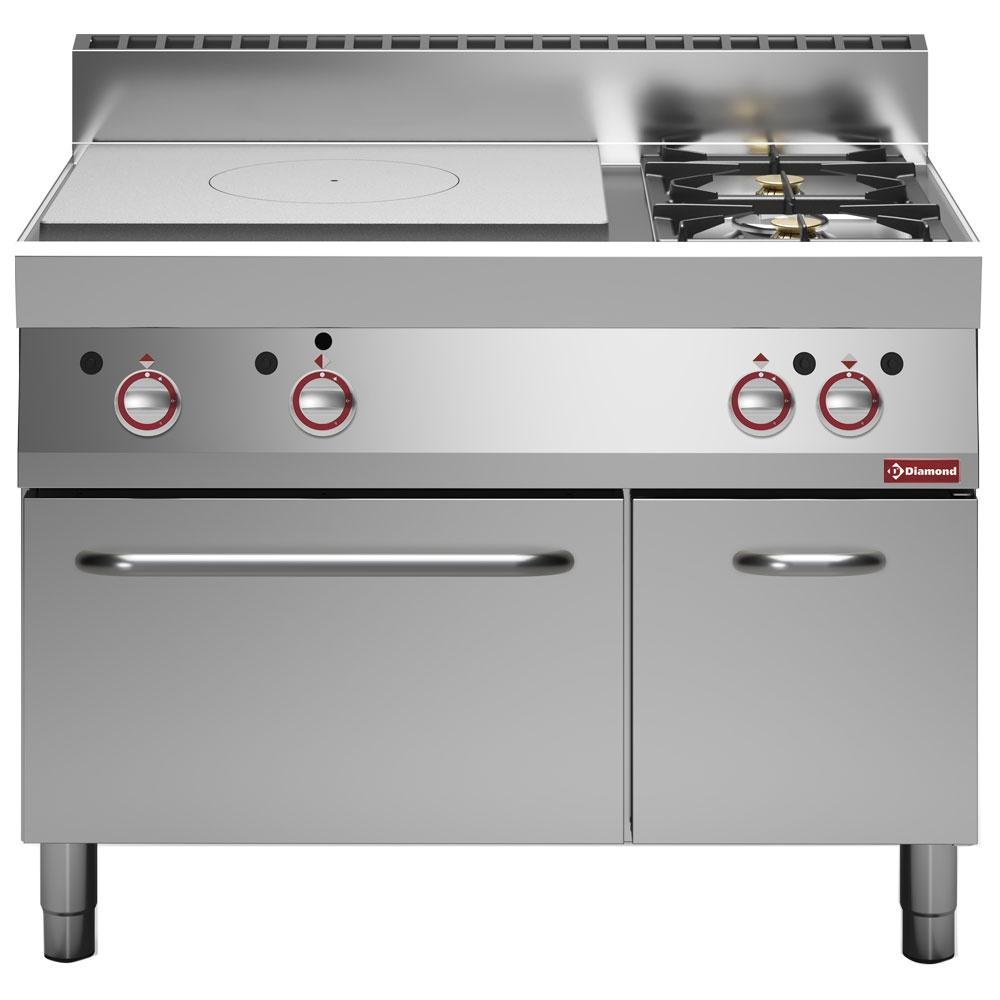 G65/T2BFA11-N | Fornuis, doorkookplaat, 2 gasbranders, gasoven, neutrale kast