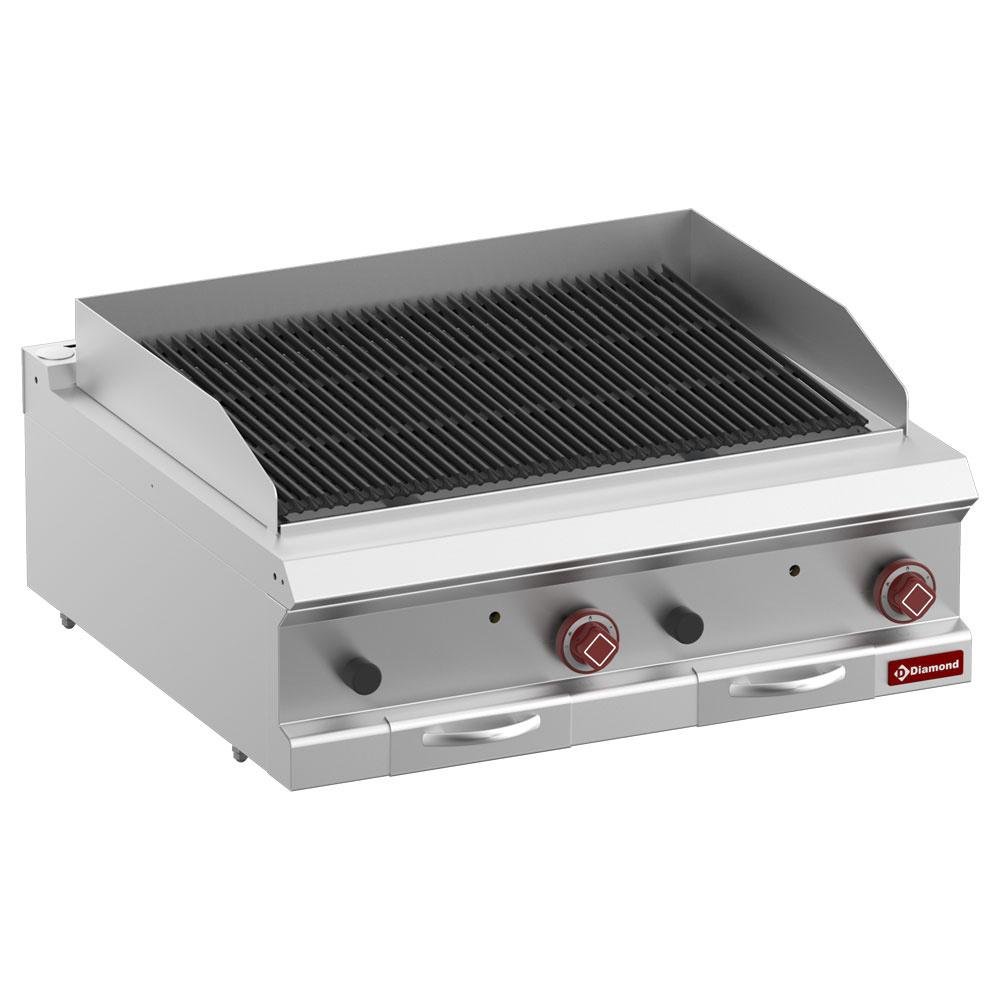 G7/GPL8T-ZN | Lavasteengrill, module 1/1 rooster in gietijzer "dubbelzijdig"-Top-
