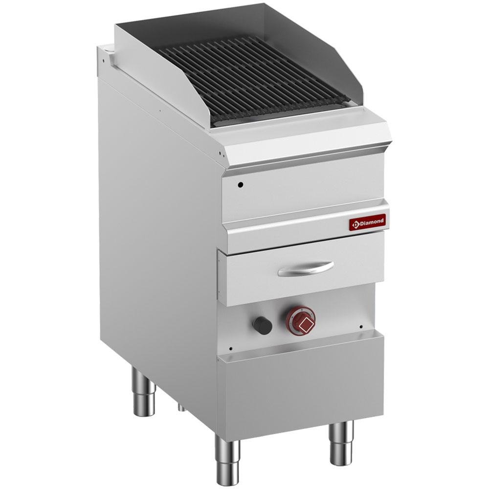 G7/GVQA4-N | Grill Vapeur gaz, grille en fonte "double face", module 1/2,