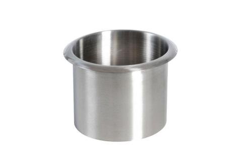 JVO-1100-000 | RVS AFVALKOKER ROND - Ø152MMX130MM MET RONDE FLENS 15MM - Ø180MM