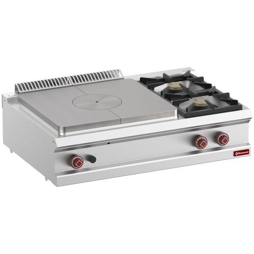 G7/T2B11T-N | Cuisinière 2 feux vifs, taque coup de feu gaz-Top-