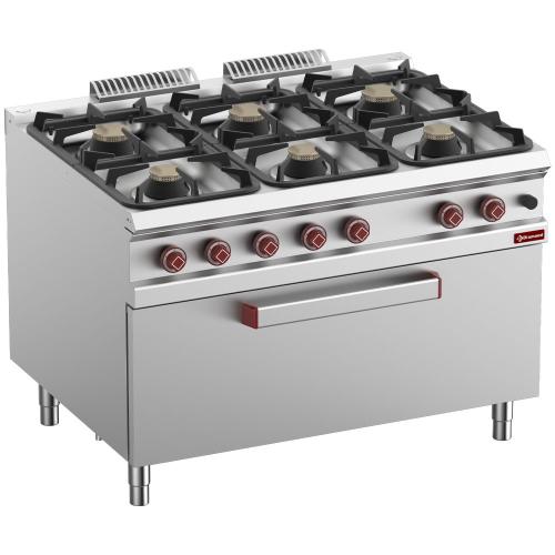G9/6BFM12-N | Fornuis met 6 branders "MAXI" gasoven