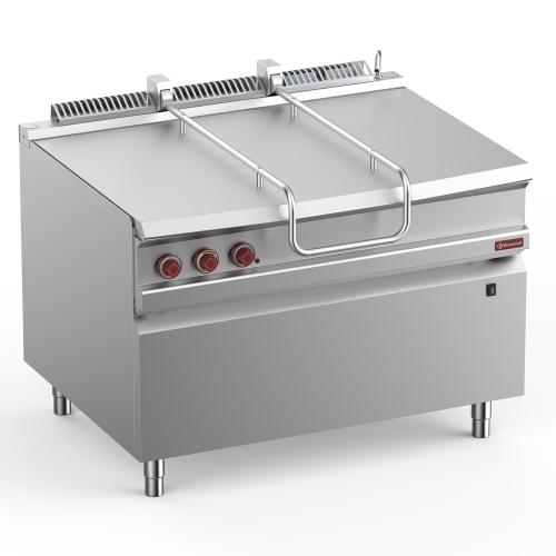 G9/BRI12-N | Kantelbare gasbraadpan, R.V.S. kuip 120 liter op meubel