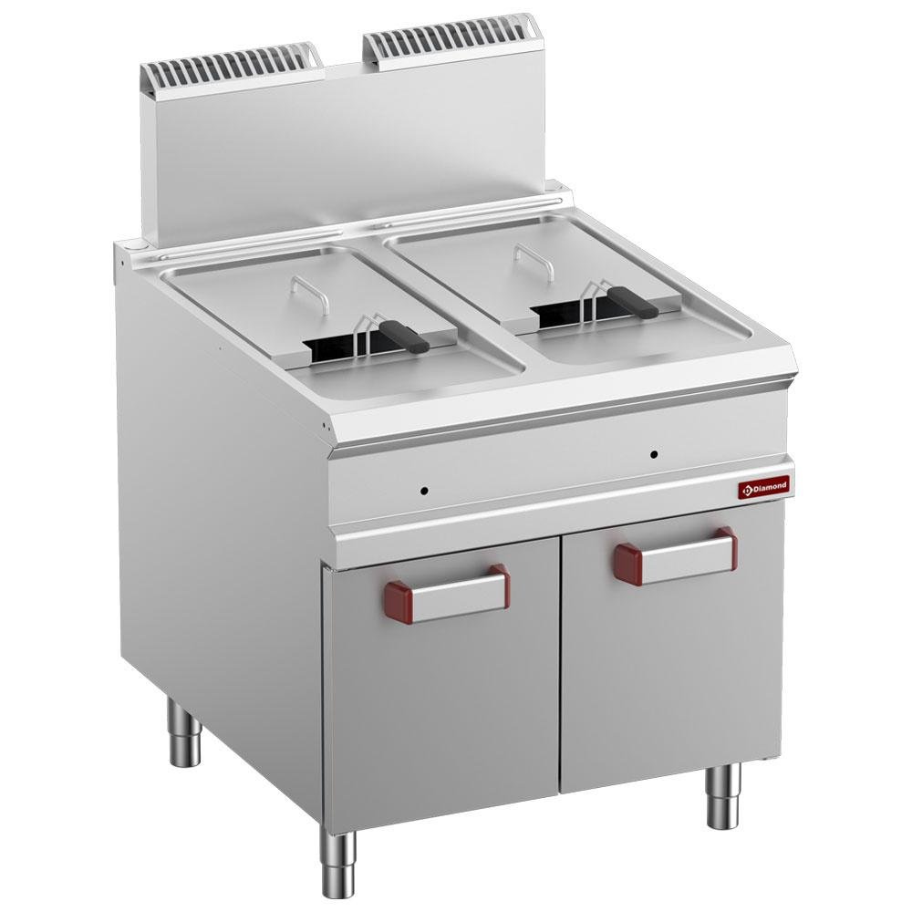 G9/F36A8-N | Friteuse gaz 2 cuve 18 lit. (2x 18 kW) sur meuble fermé