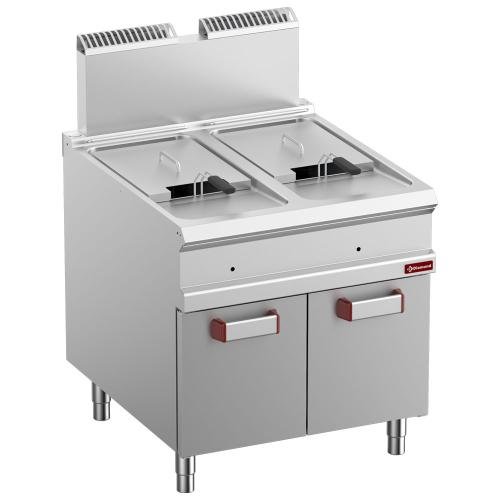 G9/F36A8-N | Friteuse gaz 2 cuve 18 lit. (2x 18 kW) sur meuble fermé
