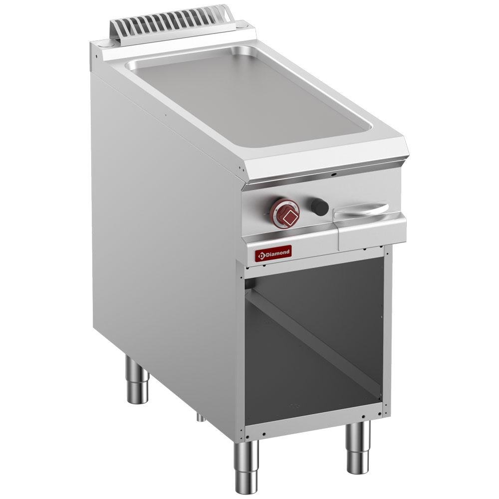 G9/PLA4-N | Plaque de cuisson lisse gaz module 1/2, armoire ouverte