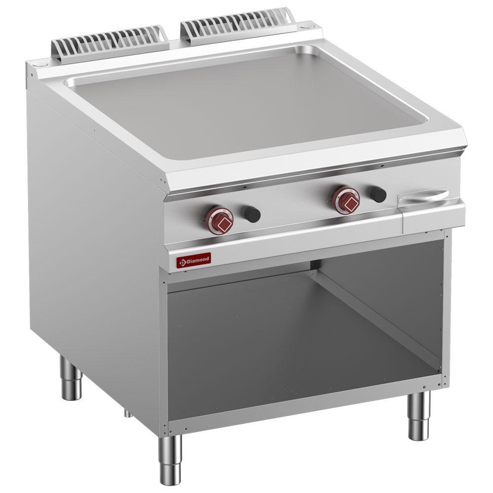 G9/PLA8-N | Plaque de cuisson lisse gaz module 1/1, armoire ouverte