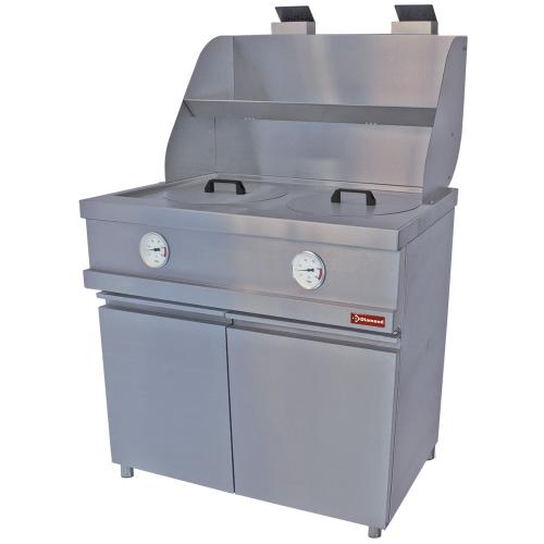 MIKA/2-MC | Friteuse gaz HEAVY DUTY, 2 cuves rondes, mécanique