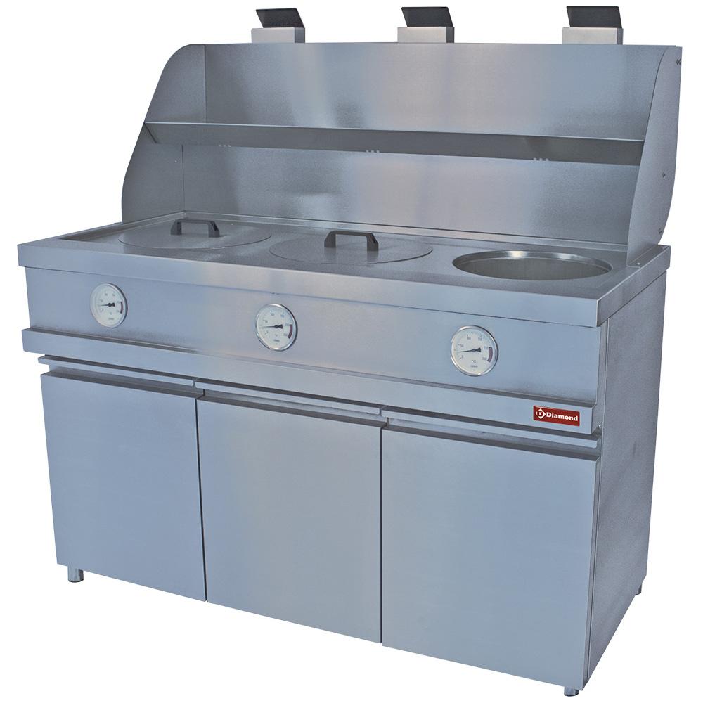 MIKA/3-MC | Friteuse gaz HEAVY DUTY, 3 cuves rondes, mécanique