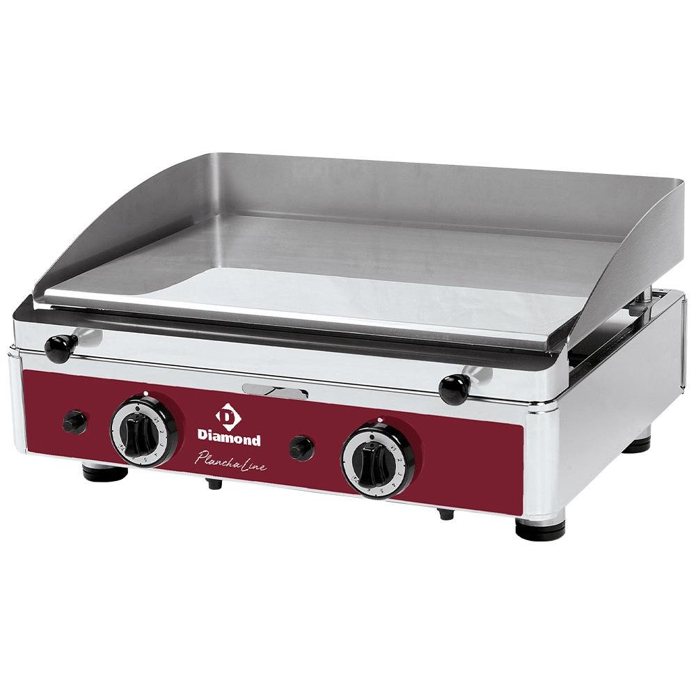 PLANCHA/2CR-N | Plaque de cuisson lisse, chromée, gaz