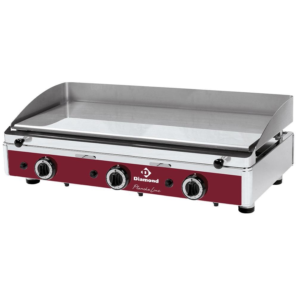 PLANCHA/3CR-N | Plaque de cuisson lisse, chromée, gaz