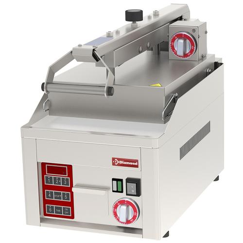 PLC31/A6 | Gladde, verchroomde Clam Grill, 2x 230/1V