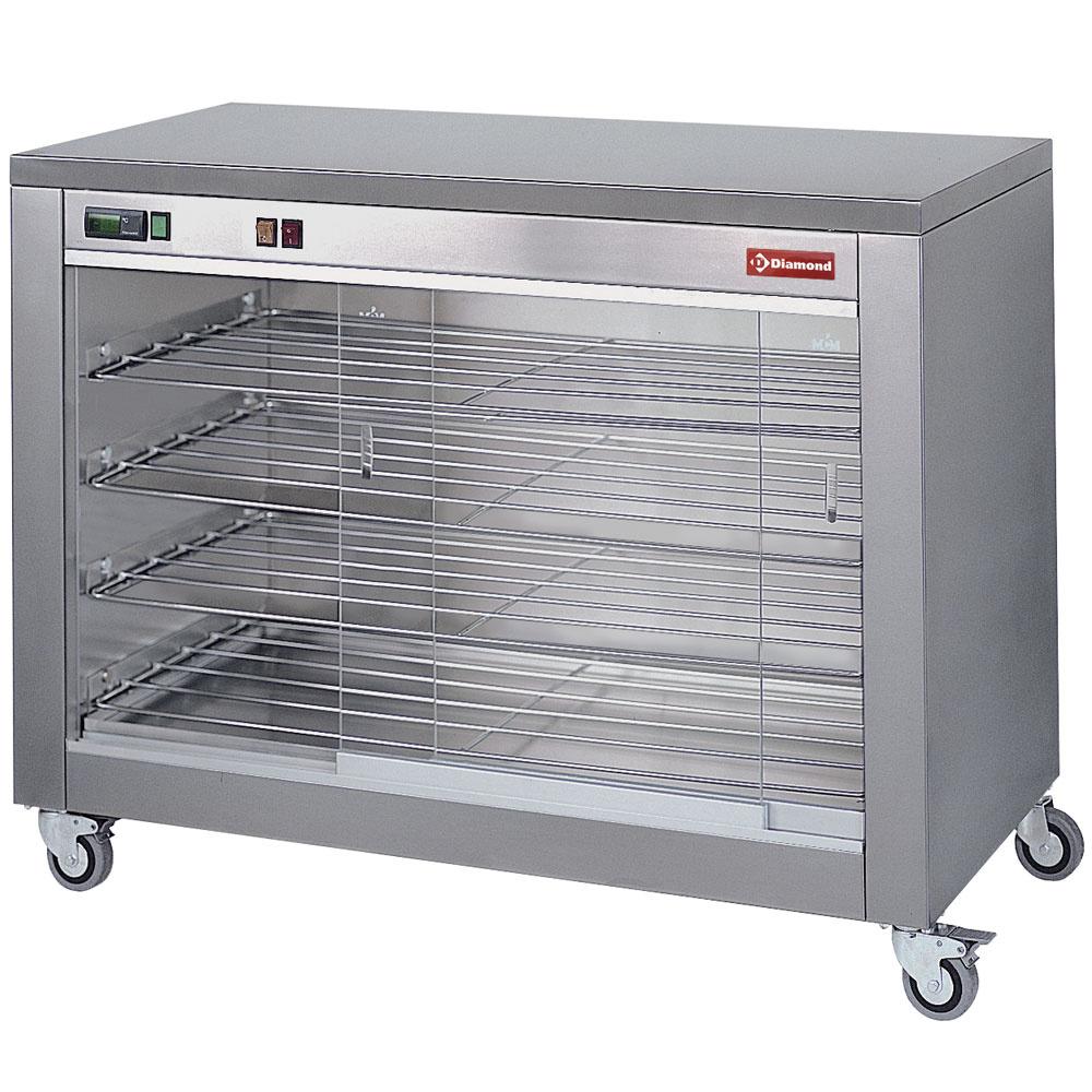 RVC60-CM | Armoire vitrine chauffante 60 poulets, sur roues