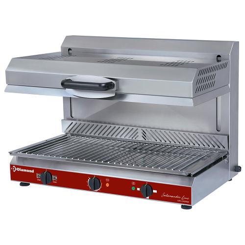 SA/80VC-SW | Vitroceramische salamander, mobiele bovenkant, 3 vuren