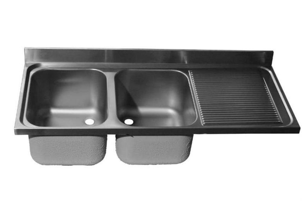 LSI-6223-000 | SPOELTAFELBLAD 1400X600MM 2XSPOELBAK 400X400X300MM/AFDRUIP RECHTS