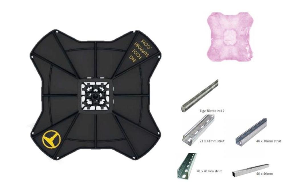 BFS-5300-000 | H-FRAME TECH SET 330X330MM 2 STELPOTEN + BEVESTIGINGSKIT