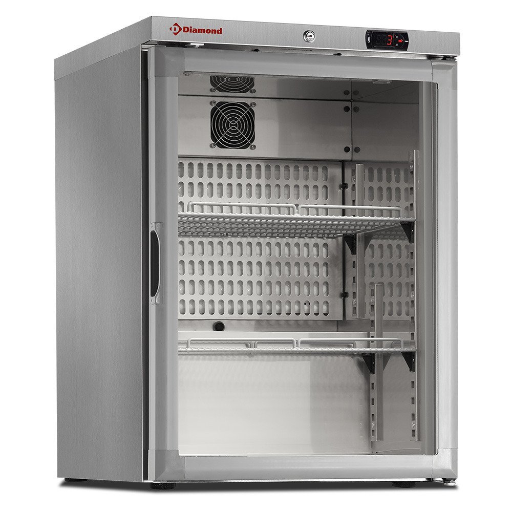 PFV202-R6X/G | Koelkast geventileerd, glazen deur, 150 liter. R.V.S.