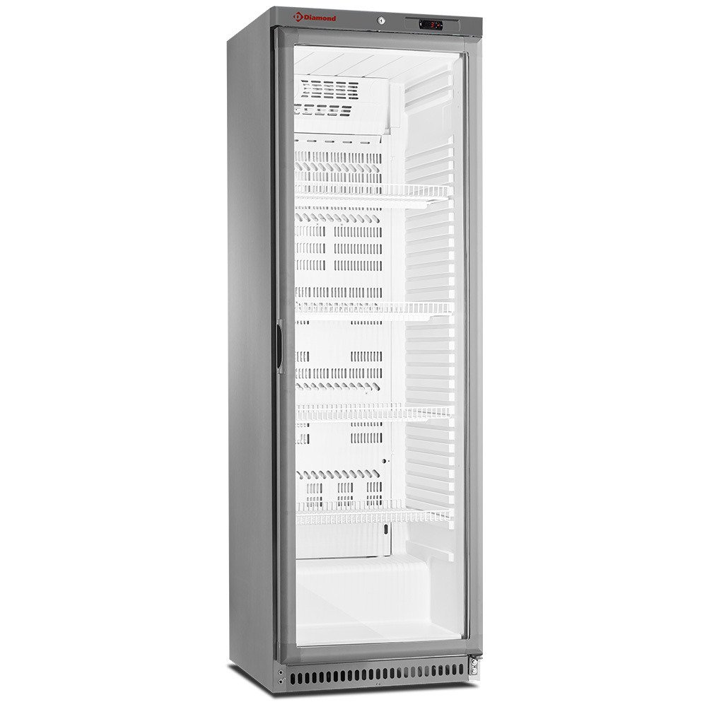 PFV402-R6X/G | Koelkast geventileerd, glazen deur, 400 liter. R.V.S.