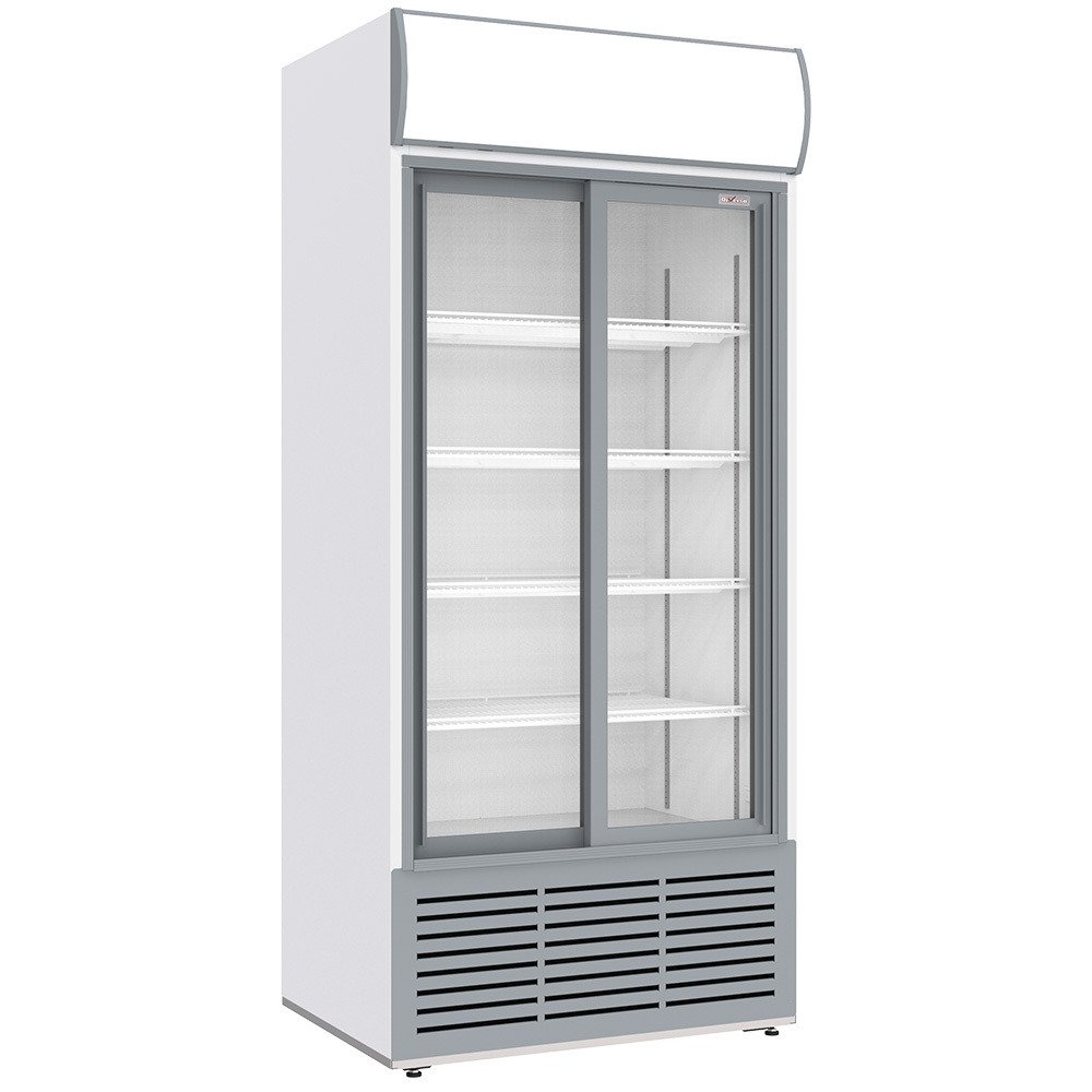 WR-80AC-SW | Vitrine ventilée positive, 783 litres, 2 portes coulissantes, avec caisson lumineux, BLANCHE