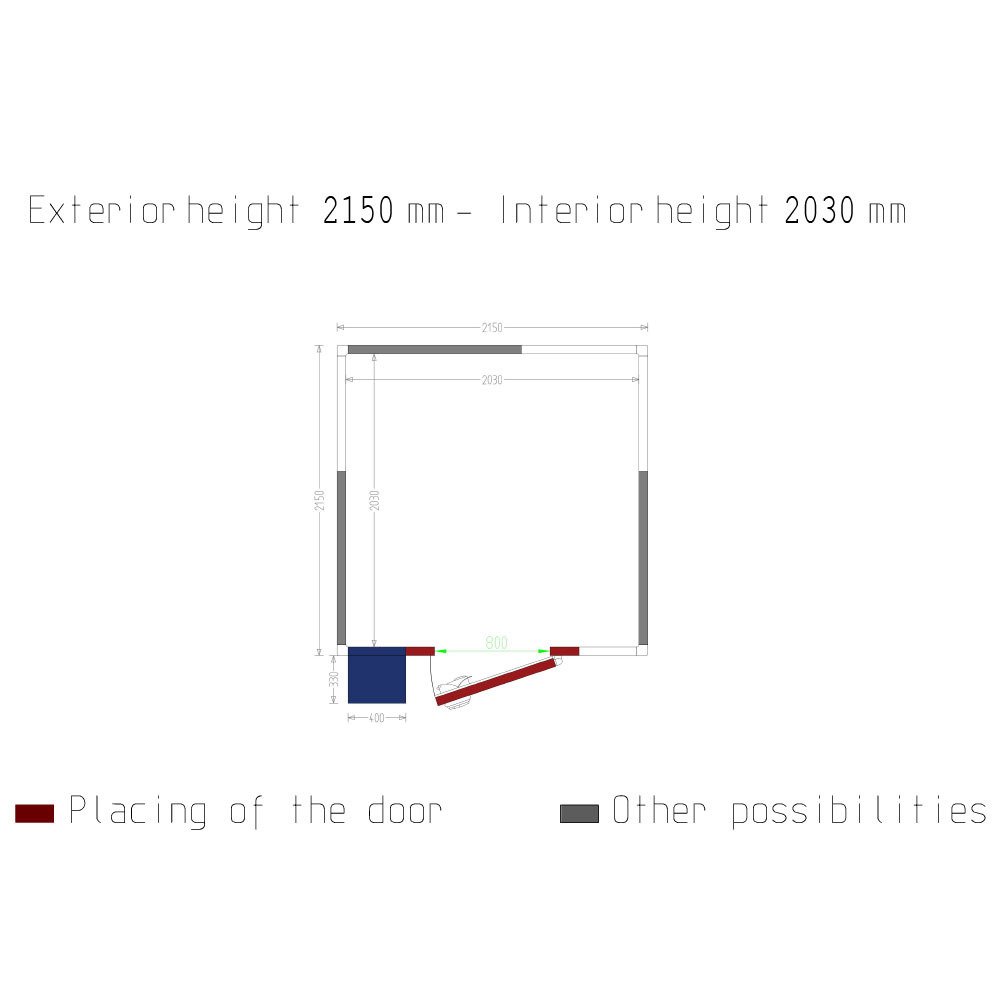 WR-C2226-6R | Chambre ISO 60 avec groupe, dim.int. 2030 x 2030 x h2030mm (8,37m³ )