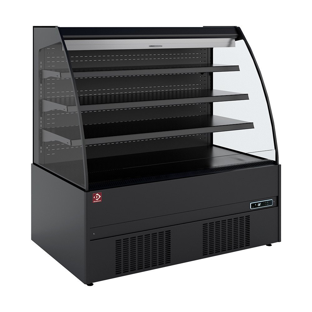 FRM19-G5 | Halfmuurkoelkast, zelfbediening, open, met gordijn - FULL BLACK