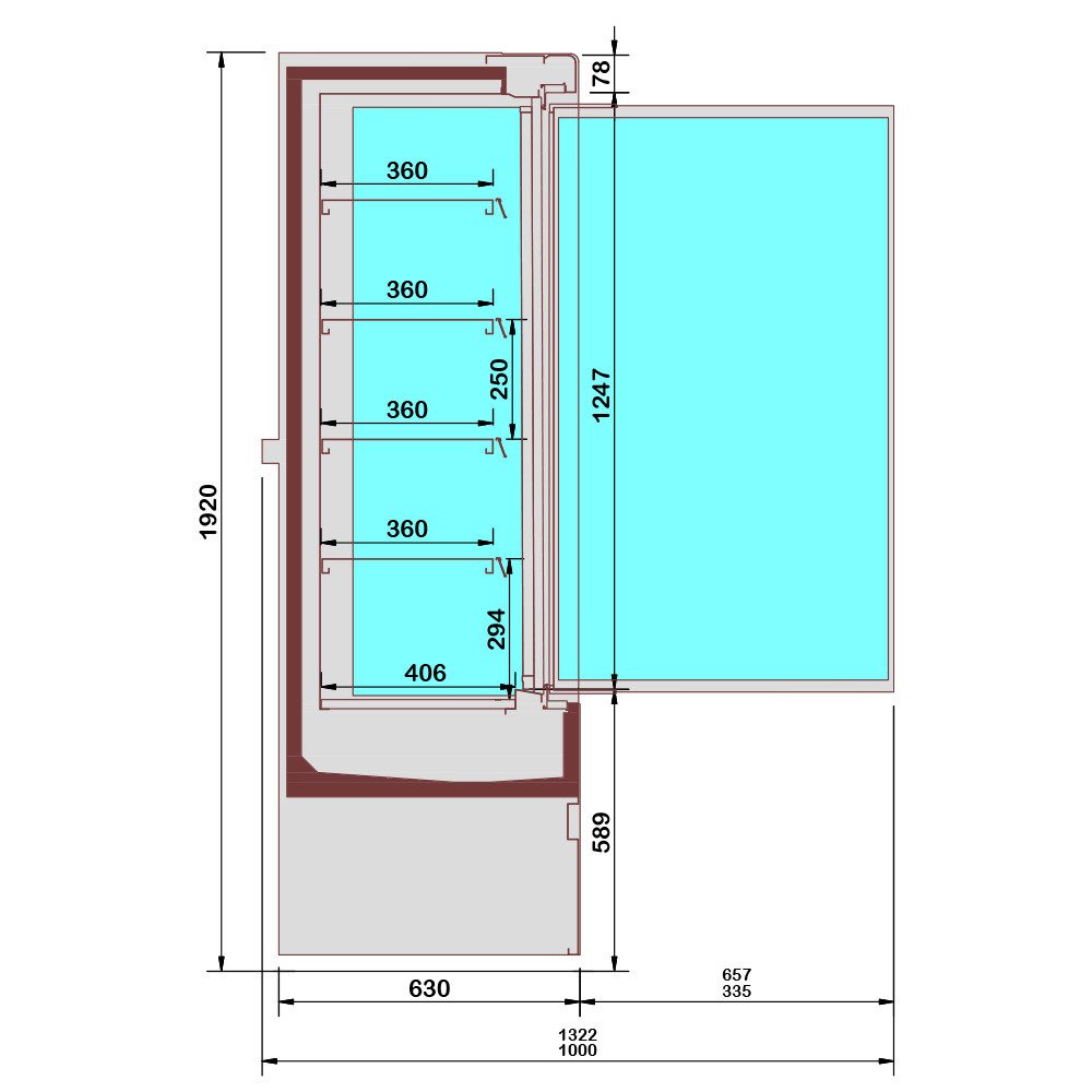 MML20-FX | Gekoeld wandmeubel, zelfbediening, klapdeuren - FULL INOX