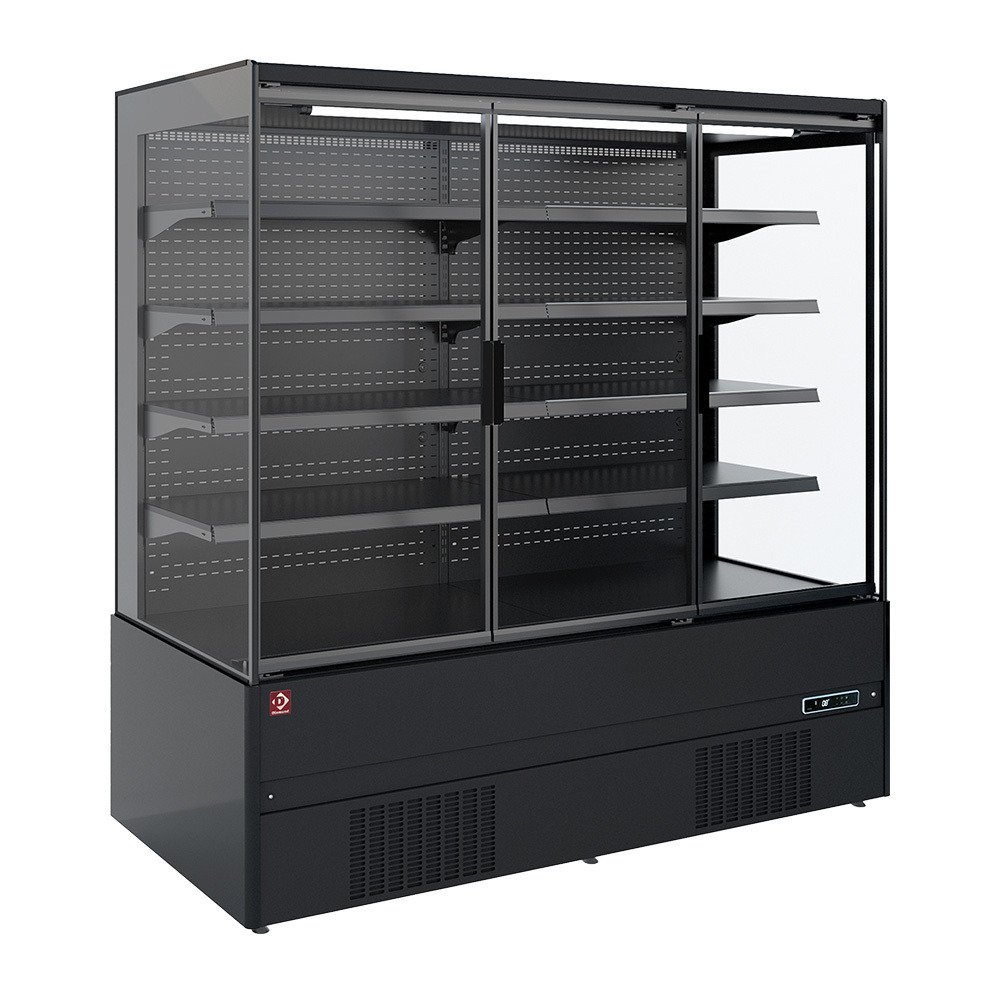 PML25-H5 | Gekoeld wandmeubel, zelfbediening, klapdeuren - FULL BLACK