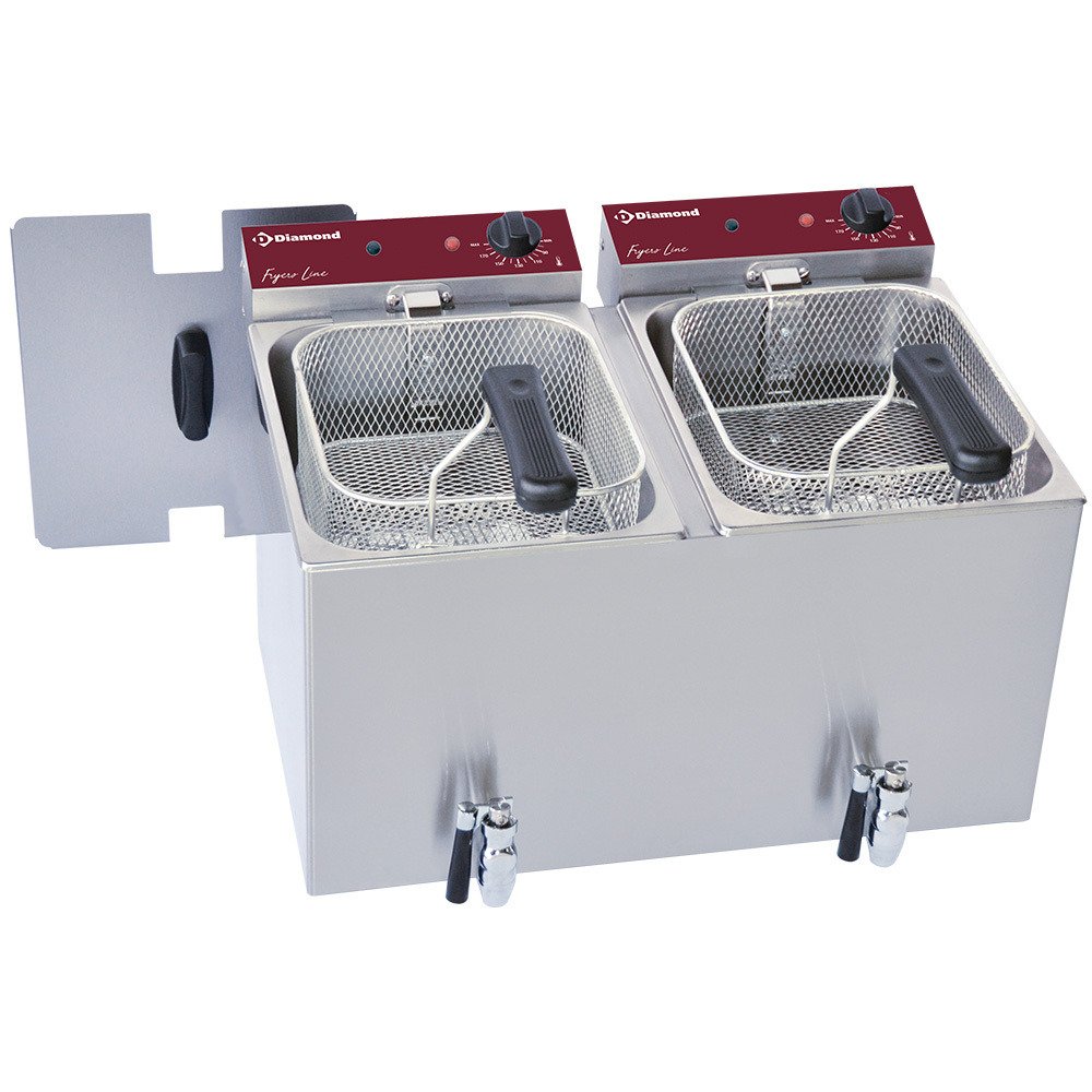 F8E/D2 | Friteuse de table électrique 2x 8 litres + robinet de vidange