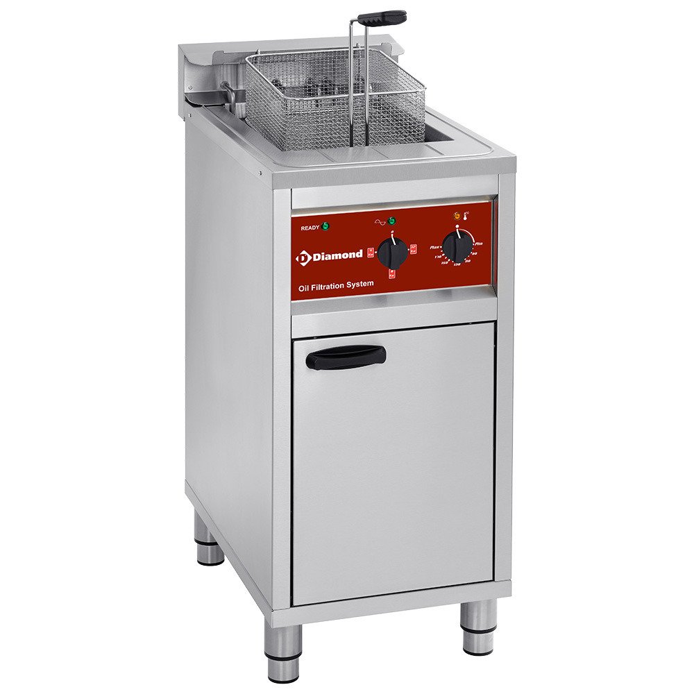 FSM-16E/FL | Friteuse électrique avec système de filtration, 1 cuve 16 lit., sur meuble