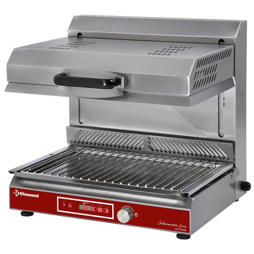 SA/60VC-DIG | Elektronische glaskeramische salamander, verplaatsbaar plafond, 2 kookzones (digit)