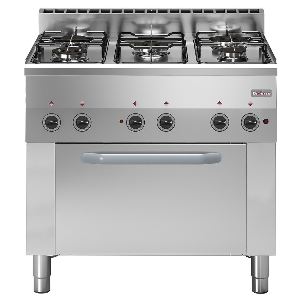 WR-C5FV-65 | Fourneau 5 feux gaz, four à convection électrique 4x GN 1/1